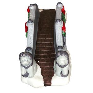 Christmas Snow Village Accessories Lion Bridge Holiday Decor Figurine